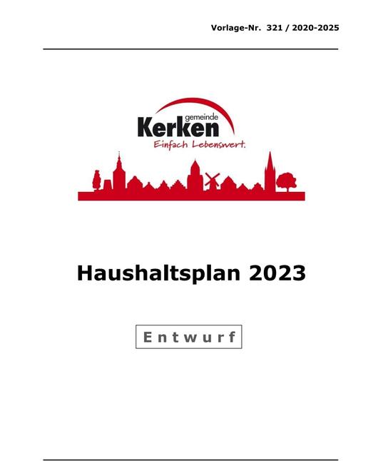 Haushaltsentwurf 2023 ist ONLINE