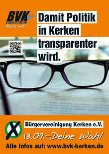BVK wählen, damit Politik in Kerken transparenter wird.